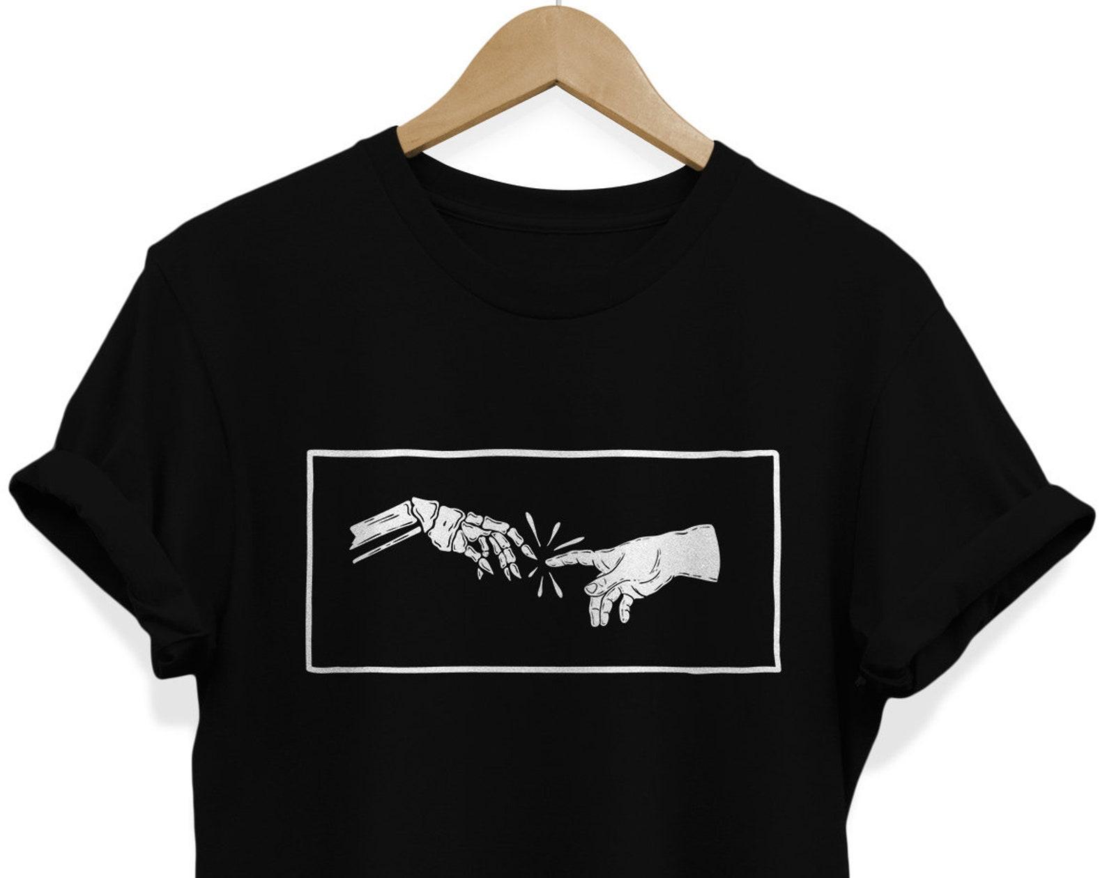 Skeleton Hand T-shirt | Death Touch Graphic Tee | Dark Goth Style Shirt 2XL