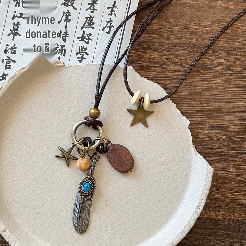 Elegant Geometric Resin Ring Necklace: Chic Long Chain for Women
