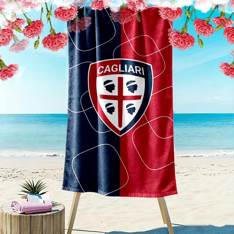 Asciugamano da Spiaggia Stampa Cagliari FC, Asciugamano Grande Morbido ad Asciugatura Rapida per Spiaggia Campeggio Nuoto