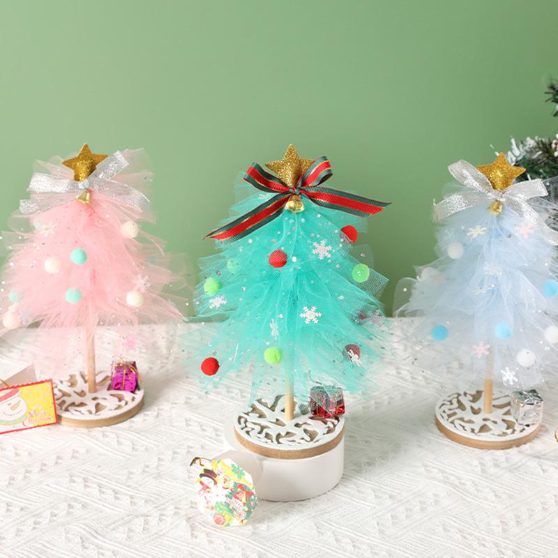 DIY Merry Christmas Tree Ornament Desktop Christmas Tree Handmade DIY Material Package 2025 Xmas Trees New Year Gifts