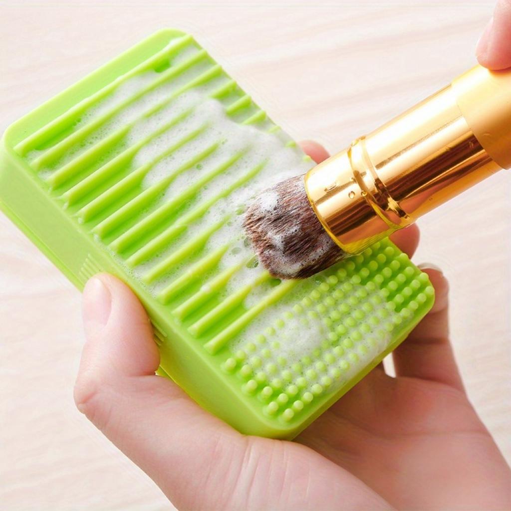 2pc Silicone Soap Box Travel Portable Daily Supplies Rubbing Brush Bath Face Washing Makeup Brush And Bathroom Soap B