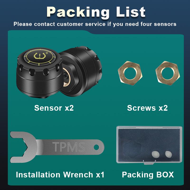 Auto TPMS Reifendruckkontrollsystem Bluetooth 5.0 Handy-Anzeige Motorrad Auto Reifendrucksensor für lOS Android