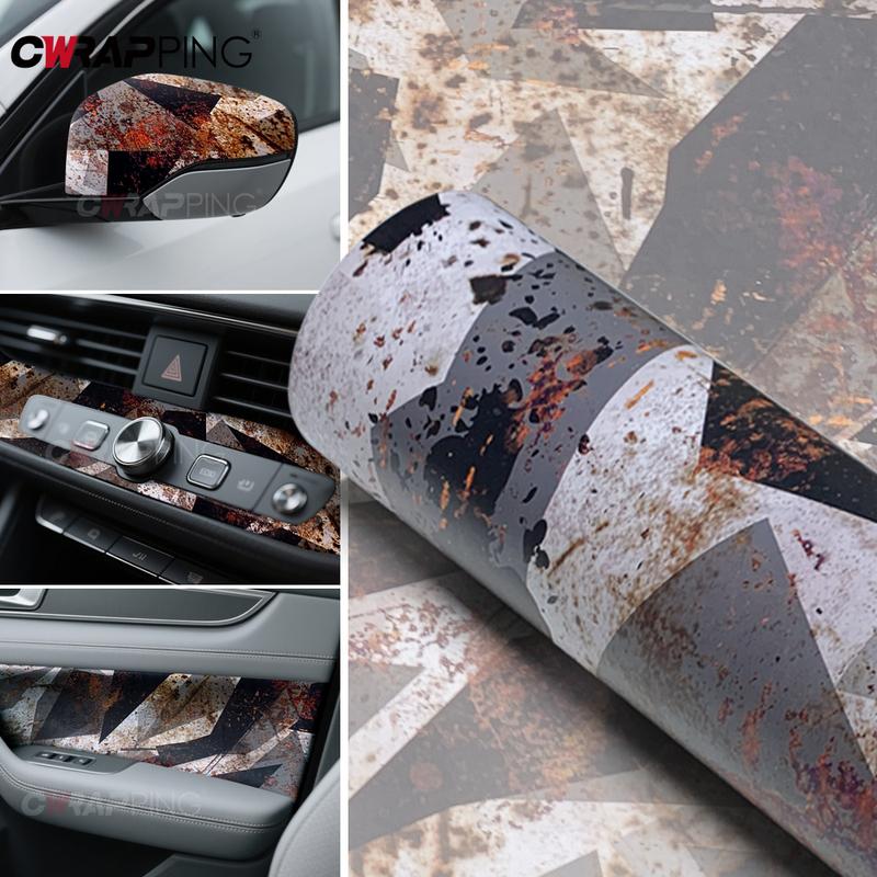 Rust Camouflage Film Exterior Car Stickers Wrap Vinyl Car Body Films Motorcycle Adhesive Vinyl Motorcycles Wrapping Tools Vinyls