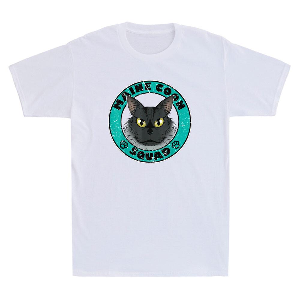 Maine Coon Squad Funny Cat Lover Cute Maine Coon Cat Lover Vintage Men T-shirt XXXL