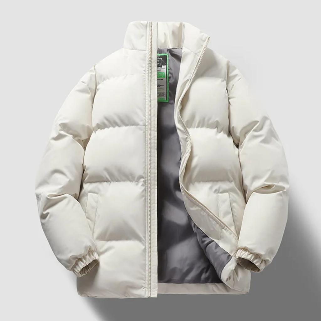 Winter Padded Jacket Men Fashion Stand Collar Long Sleeve Quilted Coat Large Size Loose Thick Warm Casual Sports Wadded Jacket