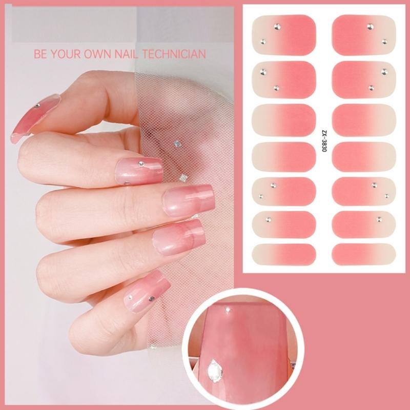 Nail Polish Stickers Self-Adhesive Nail Sticker Manicure Sticker Waterproof Full Wrap Nail Strips with Nail File