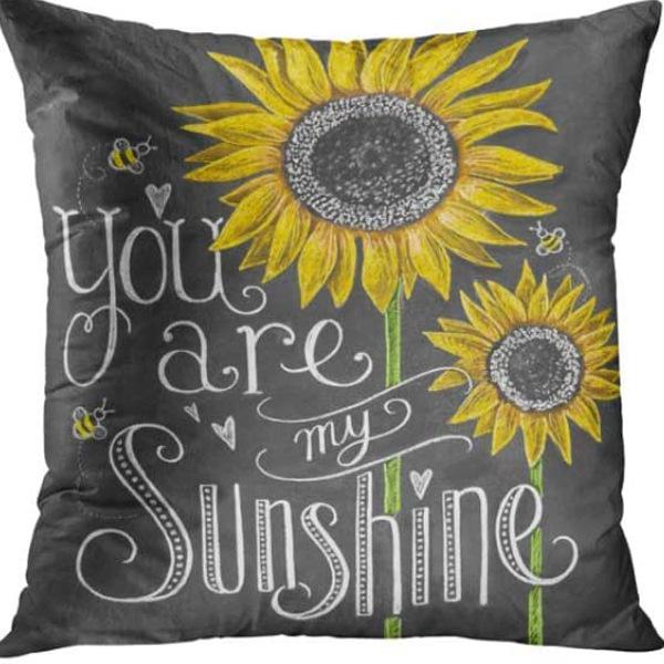 Flowers Daisy Tulip Printed Linen Pillow Case Home Living Room Sofa Bedroom Pillow Case