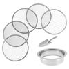 Soil Sieve Set with 9.45inch Diameter 5 Grid Sizes 1/3/6/9/12mm Interchangeable Meshes Stainless Steel Riddle Sieve Set with