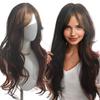 Black Brown Long Curly Large Wave Synthetic Wig Fashion Mid Long Curly Wig Women's Wig