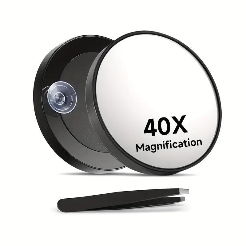 

Compact HD Magnifying Makeup Mirror with Suction Cup - Portable 40/50x Small Round Handheld Beauty Assistant