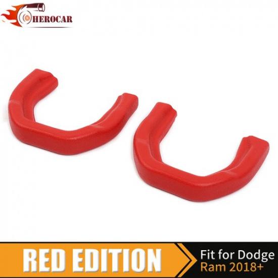 

2PCS Red Front Tow Hooks Hitch Covers For Dodge RAM 1500 Accessories -2025