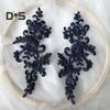 2 Pcs Embroidery Lace Applique Sewing Flower Fabric Collar Patch Motif Wedding Gown Dress Bridal DIY Crafts for Daily Wear Tailor Shops