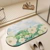 Anti-Slip Absorbent Bathroom Mat: Irregular Flower Design, Dirt-Resistant Diatomaceous Earth