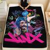 1PC Jinx Print Flannel Blanket, High quality All Seasons, Home Decor, Warmth and Comfort, Perfect for Christmas Gifts