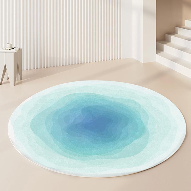 Leicht luxuriöse Teppiche für das Wohnzimmer, flauschige, weiche Teppiche für die Lounge, dicker, farbverlaufender runder Teppich, nordischer Stil, Schlafzimmerdekoration, rutschfeste Matte