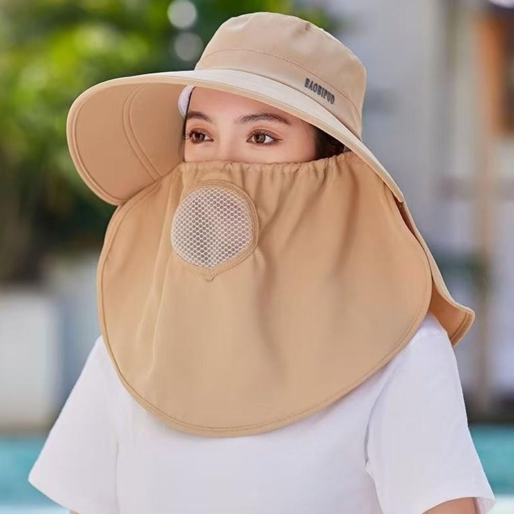 Wide Brim Sunscreen Sun Hat Lightweight Neck Flap Hat Visor Cap Picking Tea Hat  Outdoor Activities