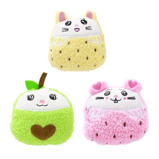 Plush Dog Toy Squeaky Sound Stuffed Puppy Toy Cartoon Fruit Shape 1 Pc