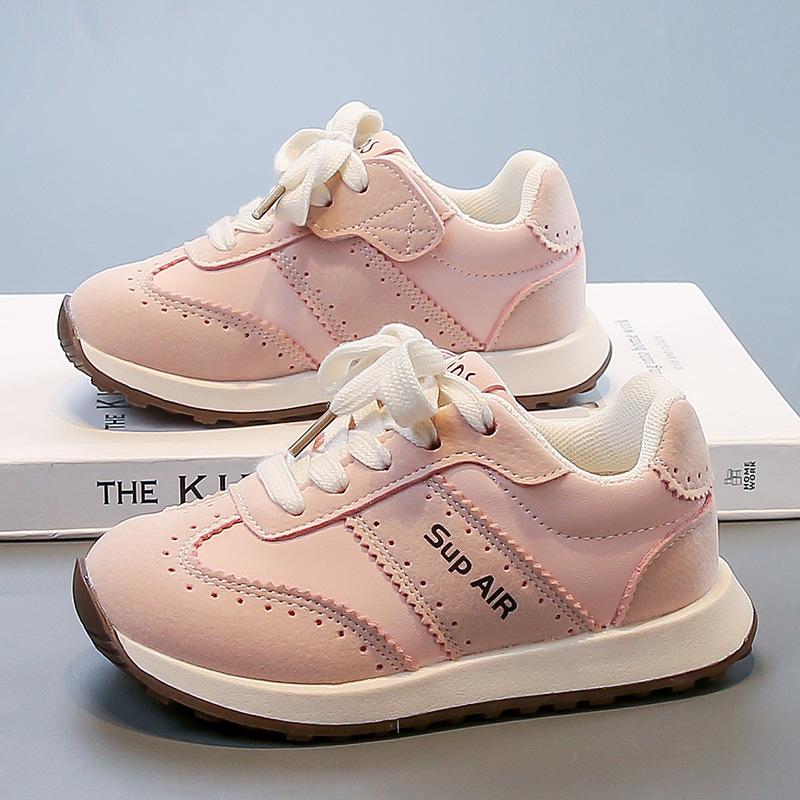 2025 Spring and Autumn Popular Children's Leather Sneakers Women's Treasure Soft Sole Non-slip Casual Shoes Fashion Boys Forrest Gump Shoes
