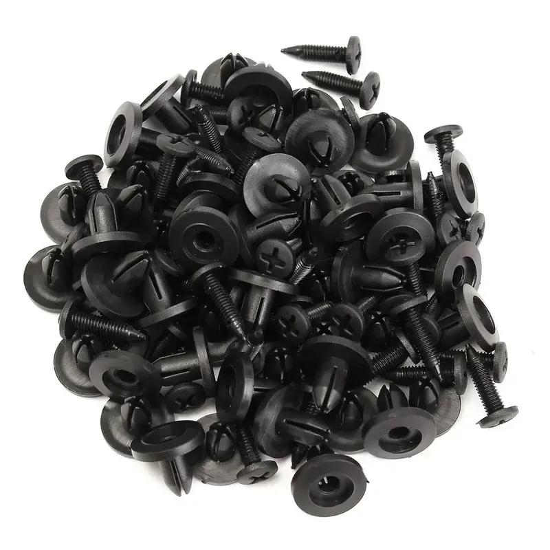 10-1000PCS 8mm Plastic Rivets Fasteners Screw Car Fender Bumper Screws Clips Rivets Door Trim Panel Retainer Fasteners Clips