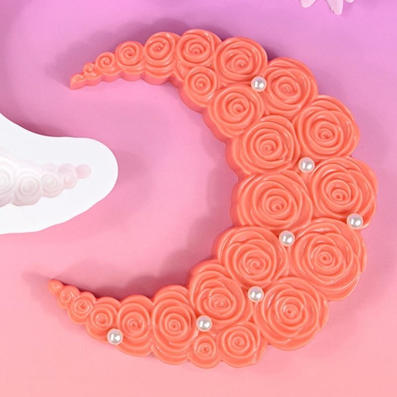 Moon Rose Silicone Molds For Mousse Cake Chocolate Candle Soap Crafting Food Safe Baking Tool Kitchen Accessory