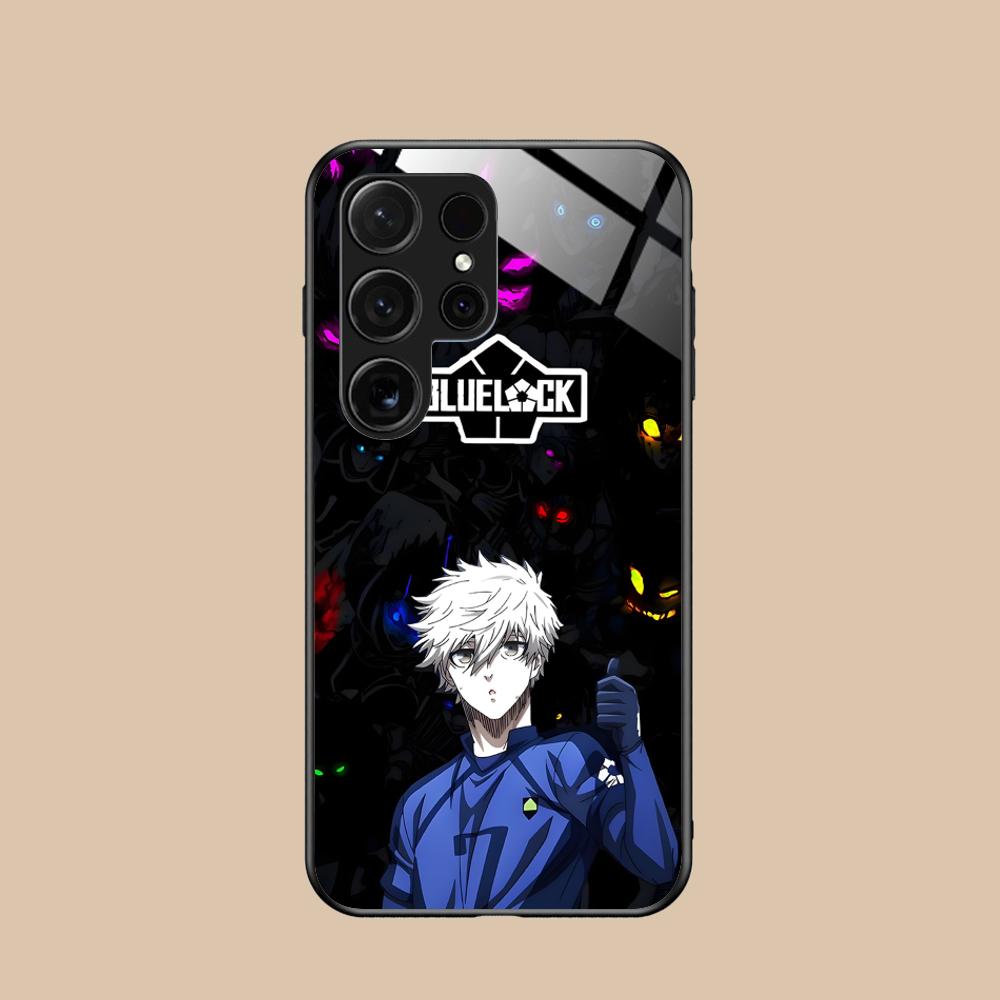 Blue Lock Nagi Seishiro Phone Case for Samsung Galaxy S26 S25 S24 S23 S22 S21 S20 Note20 Plus FE Ultra Glass Colorful Cover
