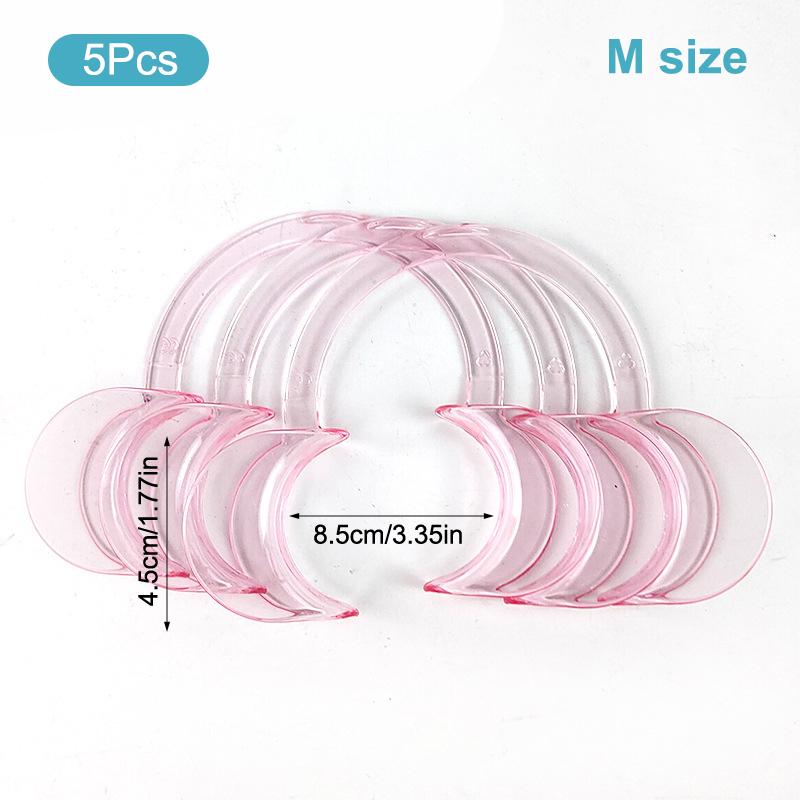 

5Pcs C-Shaped Dental Cheek Retractors Mouth Opener S/M/L Size Teeth Treatment Mouth Opener Autoclavable Resistant Dentist Tool M розовый