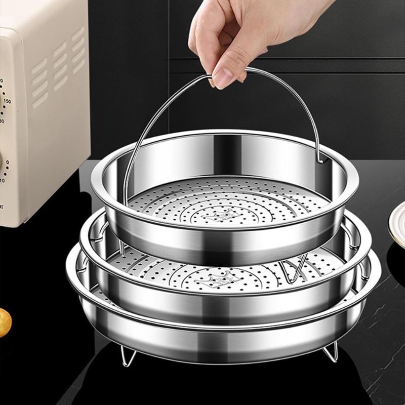 Stainless Steels Steamers Basket with Handle Food Strainer Basket Steaming Tray Steaming Grid Vegetable Steamers Rack