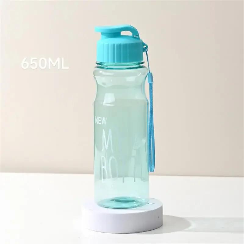 650ml Outdoor Large-capacity Sports Water Bottle Color Transparent PET Cold Water Cup Space Water Bottle Advertising Plastic Cup