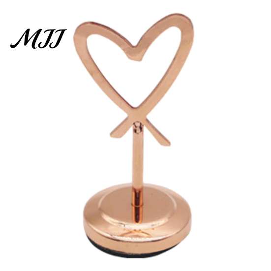 Metal Place Card Stands Hollow Heart Table Number Holder, Love Stand, Reception Display Holder Clip for Photos, Food Signs, Memo Notes, Weddings,