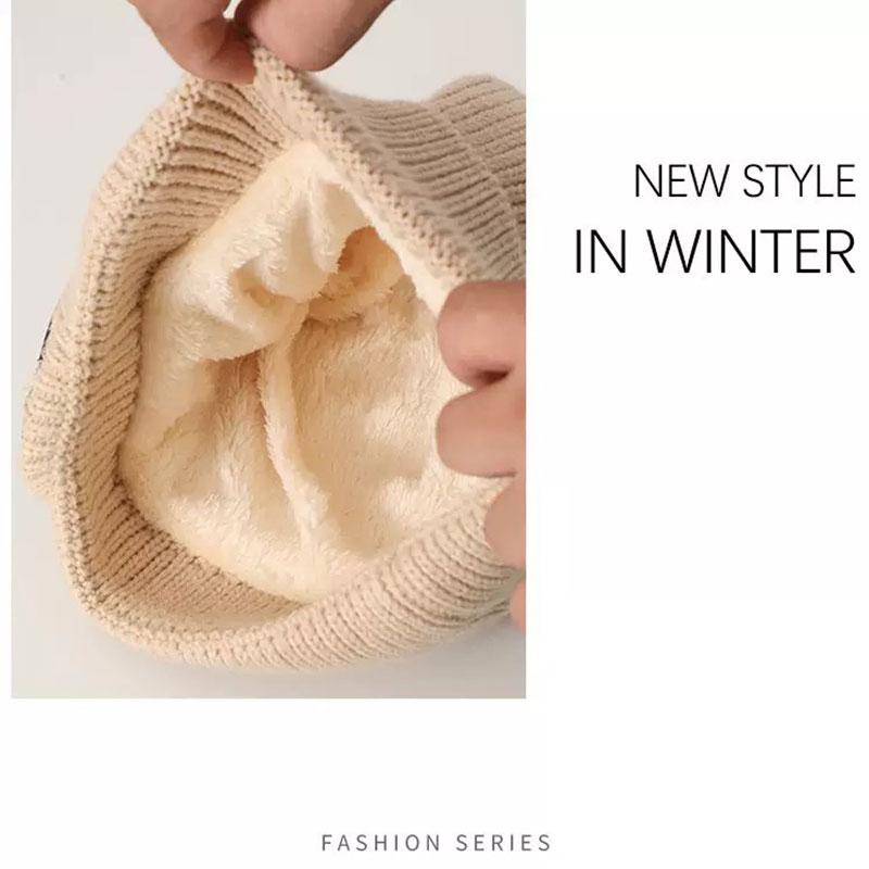 Double layer knitted wool hat, fashionable pilot goggles, knitted hat - warm, thick, handmade autumn and winter hat