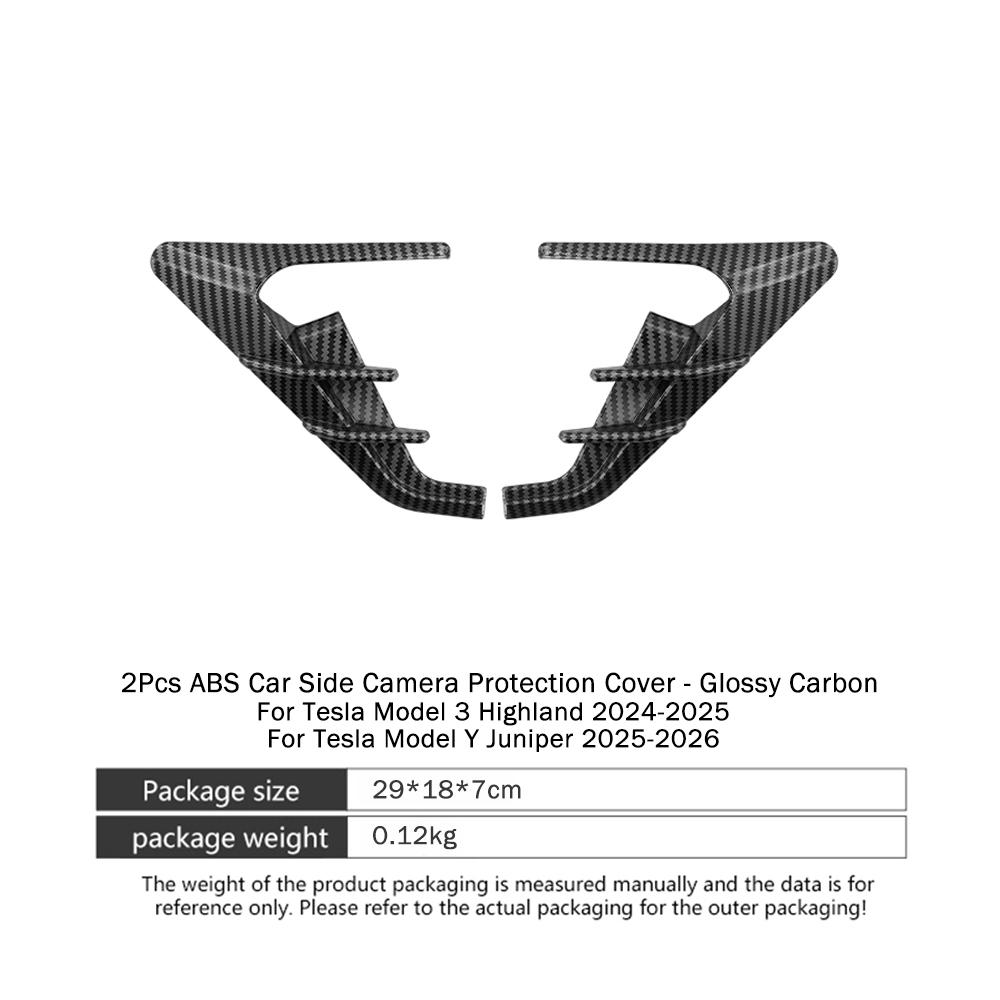 Model Y Juniper 2025 2026 Car ABS Side Camera Protection Cover Kit Decoration for Tesla Model 3 Highland Accessories 2PCS/Set