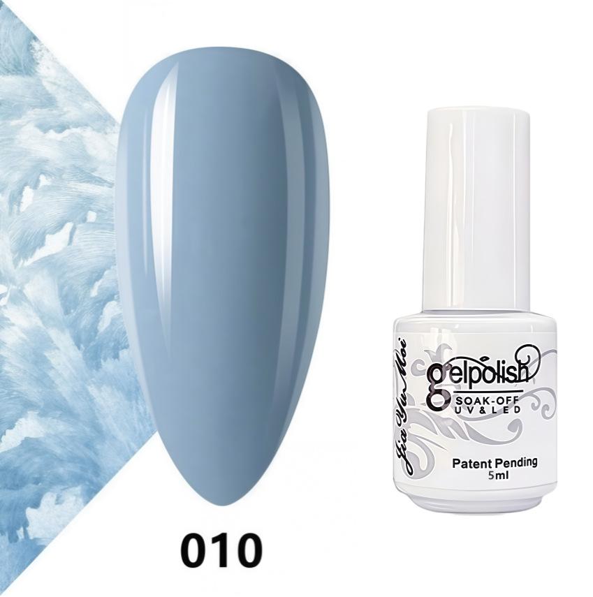 GELPOLISH Nail Art Set: Base, Top Coat, Transparent & White Gel Polishes