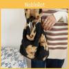 Trendy Black Lambswool Bear Handbag Stylish Soft Plush Tote For Everyday Use