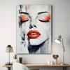 Abstract Woman Portrait Poster Canvas Painting Modern Red Lips Wall Art African Woman Art Print Bedroom Canvas Painting Decor