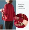 Women's Autumn/Winter Heavy Knit Cardigan with Butterfly Flower Embroidery & Hand Beading