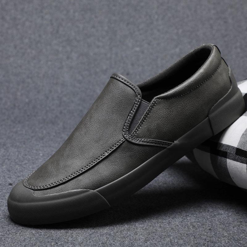 Spring Men's Shoes One Foot Loafers Casual Shoes British Business Leather Shoes Versatile Trendy Soft Sole Driving Shoes