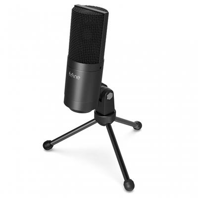 FIFINE XLR Condenser Microphone Unidirectional Microphone with Microphone Stand for Gaming Voice Chat Distribution Recording Telework Home Work Narrat