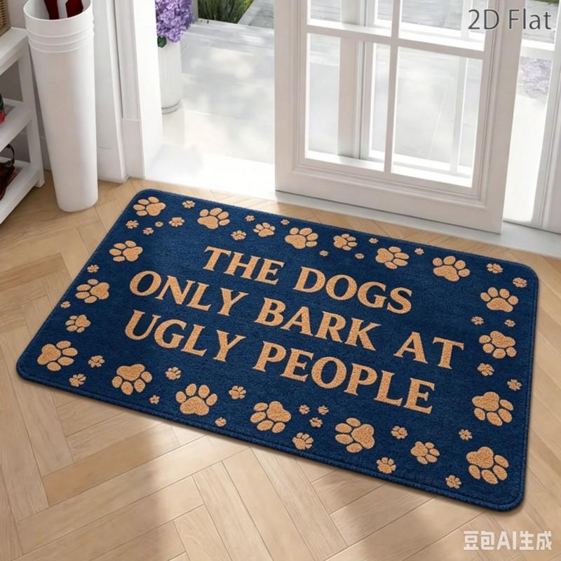 The Dogs Only Bark At Ugly People Doormat Funny Dog Quote Welcome Mat Humorous Entryway Rug Decorative Floor Mat