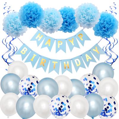 Paper Flower Ball Paper Tassel Fishtail Flag Banner Spiral Hanging Decoration Latex Sequin Ball Set