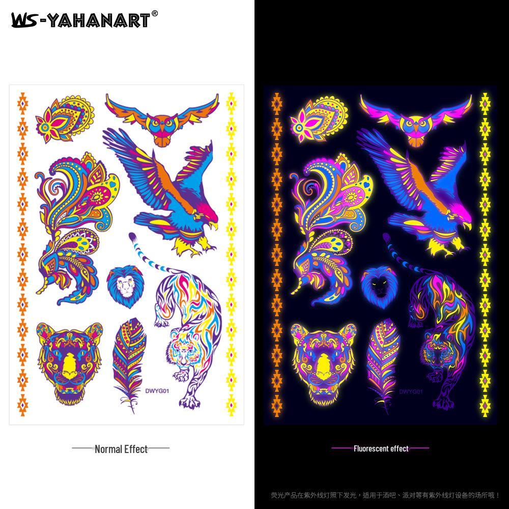 Creative Fluorescent Waterproof Full Arm and Face Tattoo Sticker