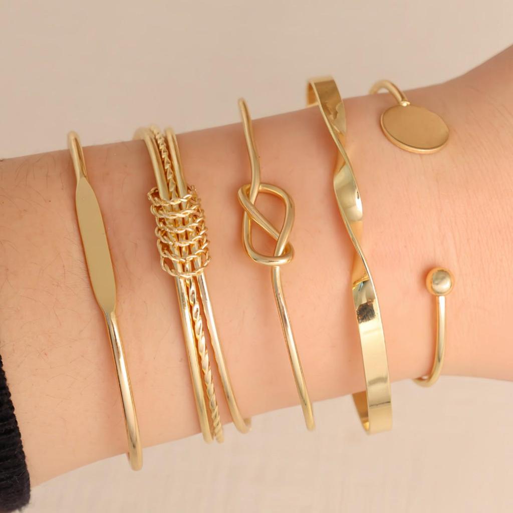12-Piece Women's Hip-Hop Style Knotted Bracelet Set: Creative and Simple Design