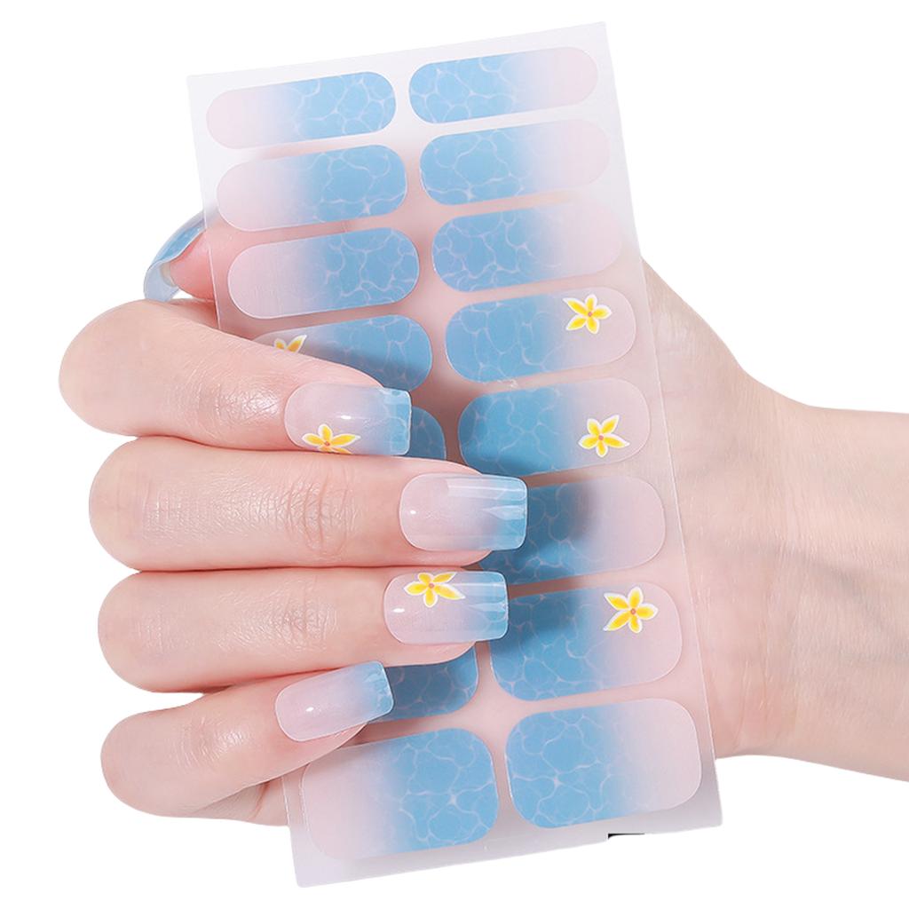 Trendy Nails Polish Wraps Gels Nail Strips French Tip Gels Nail Sticker Gradient Gels Nail Wraps Nail Art Decoration