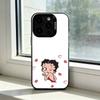 Custodia per Telefono B-Betty B-Boop Cartone Animato Retrò per iPhone 17,16,15,14,13,12,11 Plus,Pro Max,XS,Interno Placcato Argento Colorato