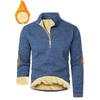Men's Textured Jacquard Hooded Jacket - Thickened Zip-Front Sweatshirt with Stand Collar