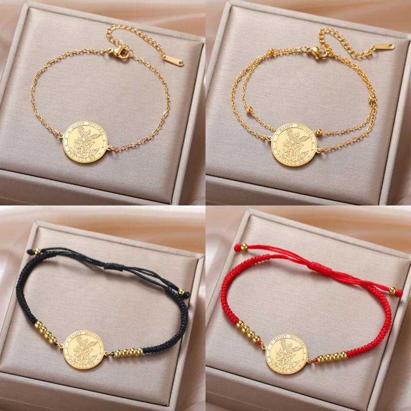 1 Stück Medaillon Armbänder Handgelenk Armband Erzengel Sankt Michael Armband Für Frauen Männer Talisman Vintage Schmuck Geschenke