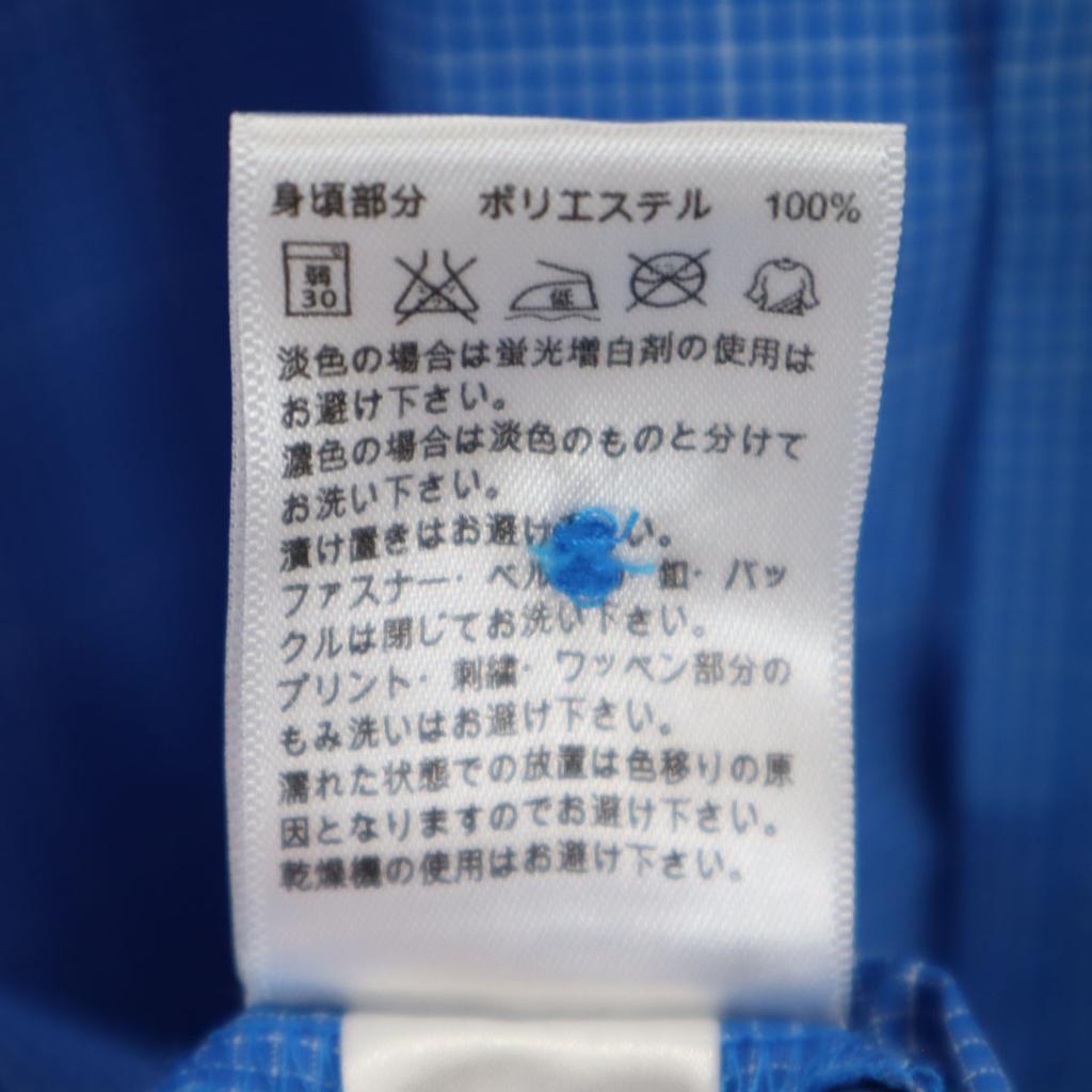 SALOMON Check Pattern Short sleeve shirt S Blue Men's Used