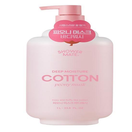 Shower Mate Deep Moisture Cotton Body Wash 1L (Choose 1 of 3 Types)