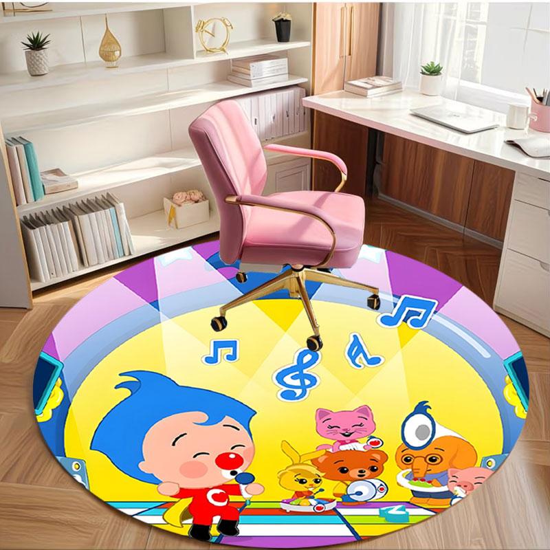 Plim Plim Print Round Rug, Washable Floor Carpet, For Entryway Dorm Laundry Room Office Study, Home Decor Birthday Christmas Gift