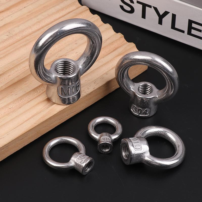 304 Stainless Steel Japanese Eye Nuts M6 M8 M10 M12 M16 Lifting Rings Marine-Grade Hardware Rigging Hoisting Industrial