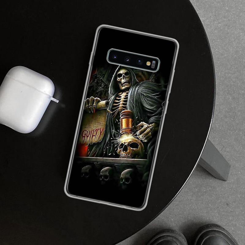 

Reaper Skull Skeleton Gun Phone Case Cover for Samsung Galaxy S26 S25 Edge S24 S23 Ultra S22 Plus S21 FE S20 + Art Customized Fu Samsung S25 Edge